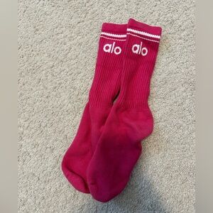 Alo Pink Crew Socks